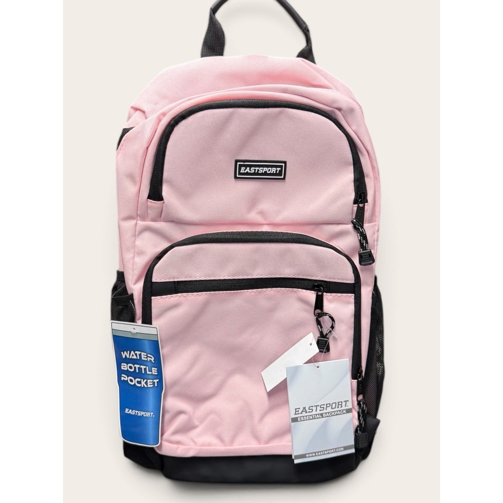 Eastsport Essential Backpack Pink Black School Bag with Tech Sleeve NWT